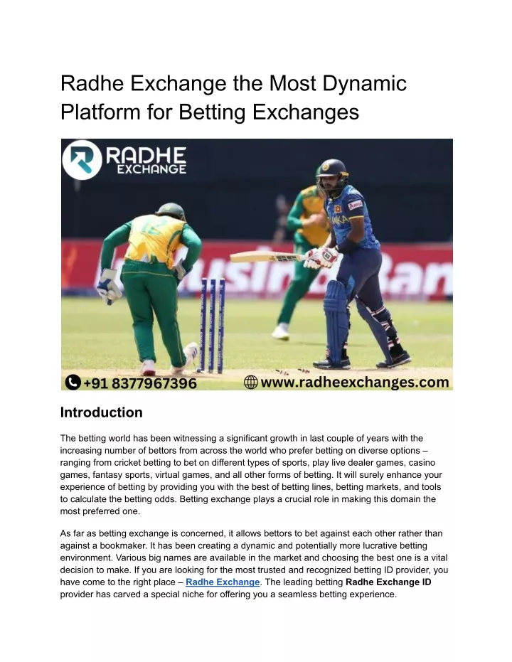 radhe exchange the most dynamic platform