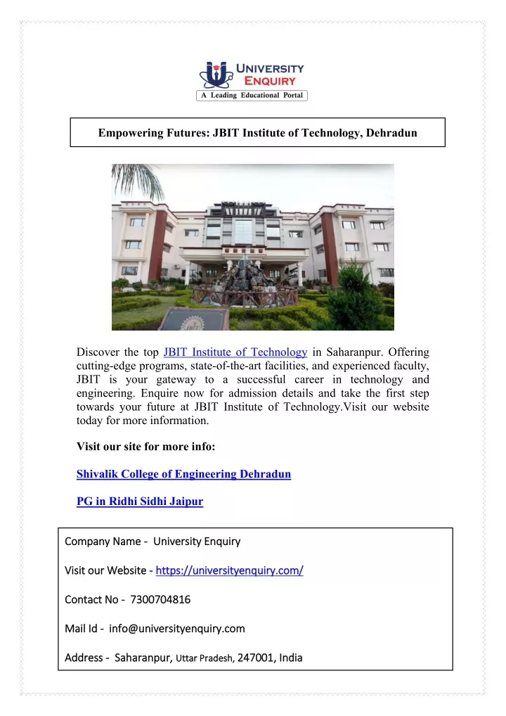 empowering futures jbit institute of technology