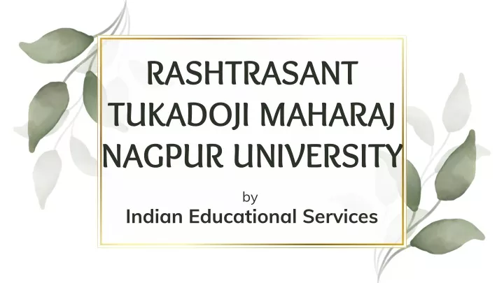 rashtrasant tukadoji maharaj nagpur university