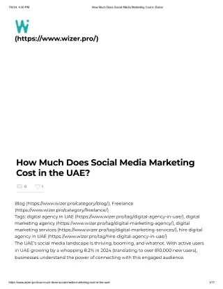 Social Media Marketing Cost in UAE