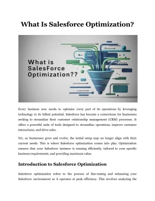 what is salesforce optimization
