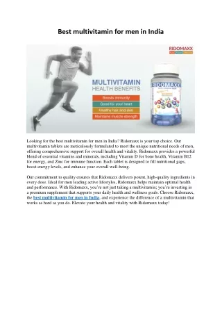 Best multivitamin for men in India
