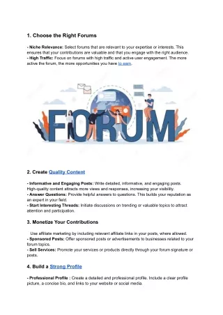 1 choose the right forums