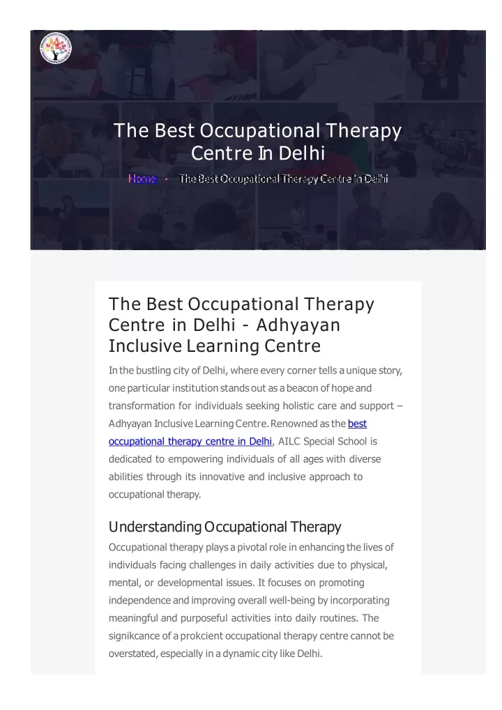 the best occupational therapy