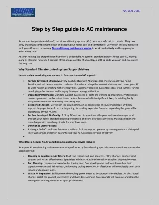 Step by Step guide to AC maintenance