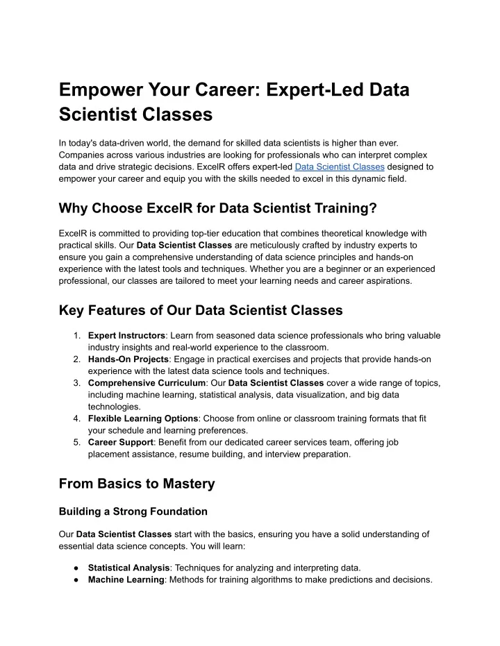 empower your career expert led data scientist