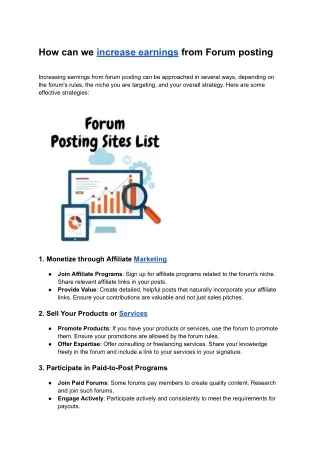 how can we increase earnings from forum posting