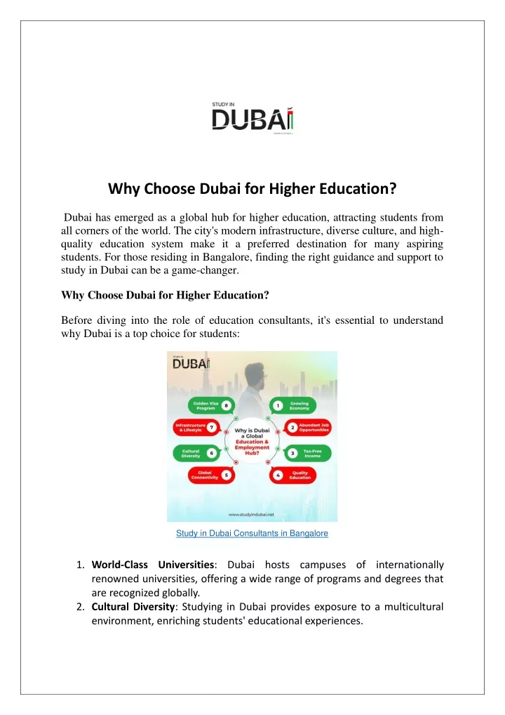 why choose dubai for higher education