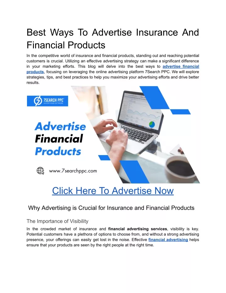 best ways to advertise insurance and financial