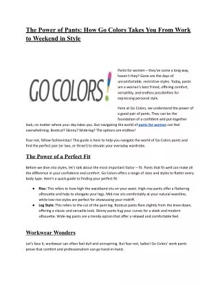 the power of pants how go colors takes you from