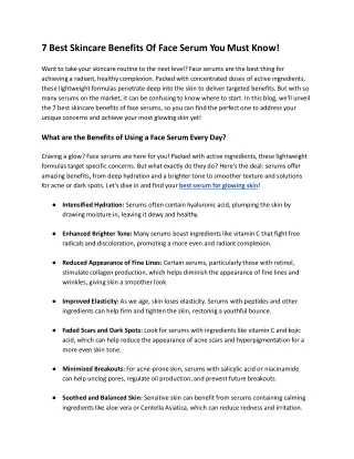 7 Best Skincare Benefits Of Face Serum You Must Know!