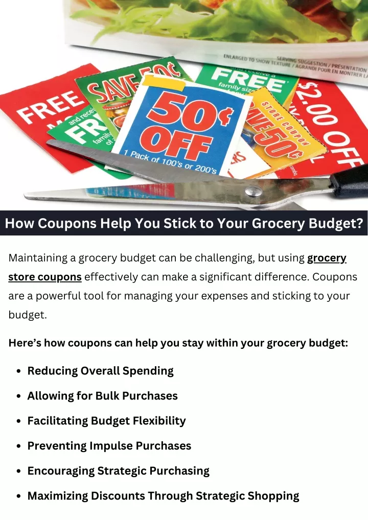 how coupons help you stick to your grocery budget