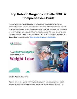 Top Robotic Surgeons in Delhi NCR_ A Comprehensive Guide