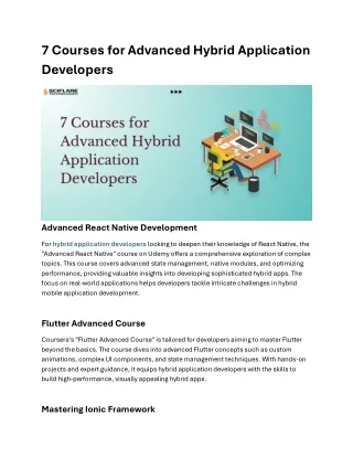 7 Courses for Advanced Hybrid Application Developers