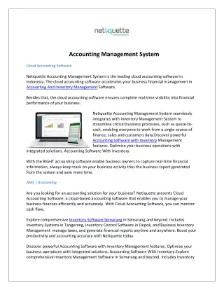 Accounting And Inventory Management Software | Netiquette.id
