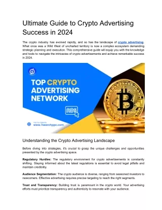 Ultimate Guide to Crypto Advertising Success in 2024