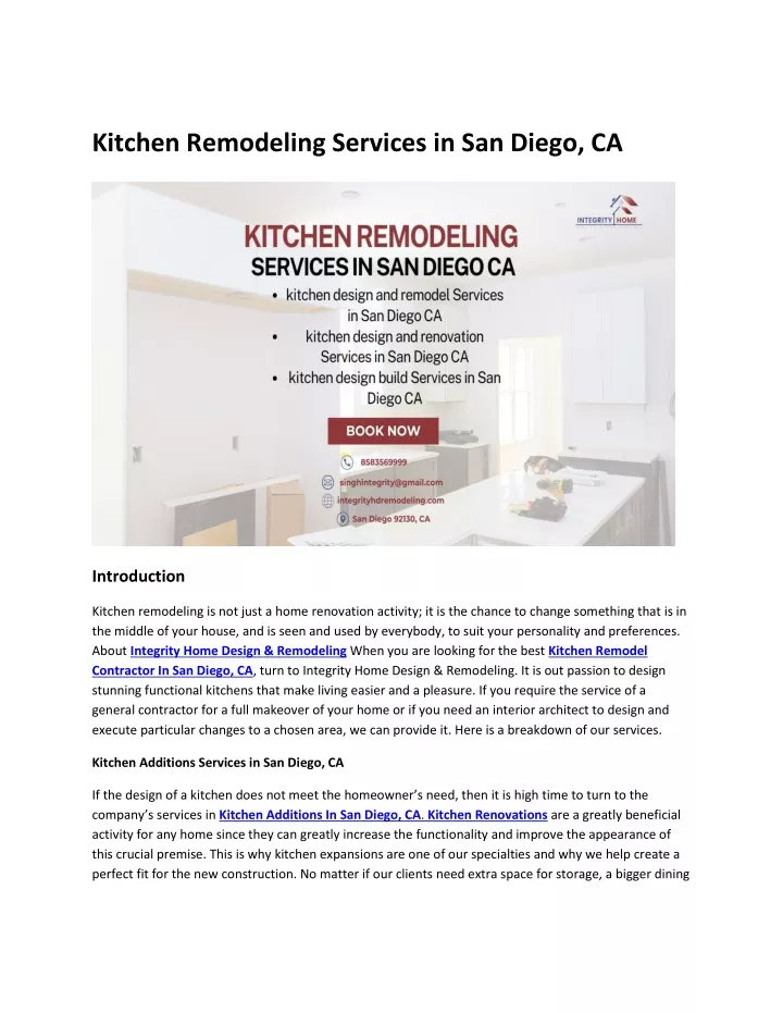 kitchen remodeling services in san diego ca