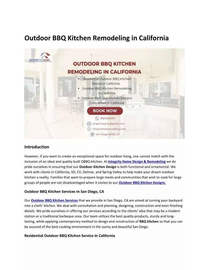 outdoor bbq kitchen remodeling in california