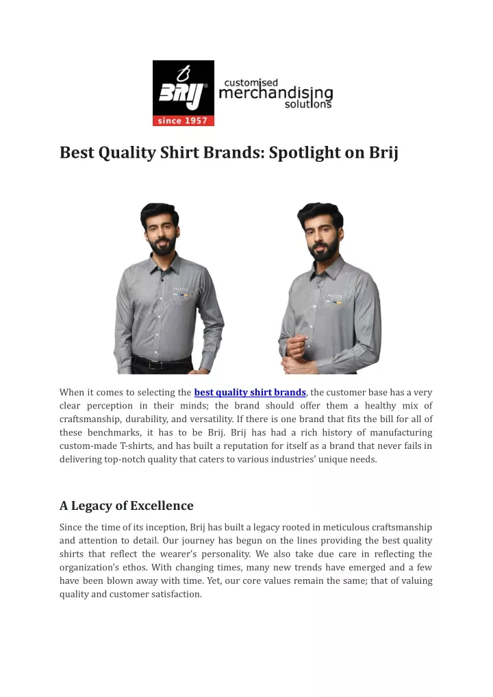 best quality shirt brands spotlight on brij