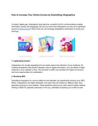 How to Increase Your Online Income by Submitting Infographics