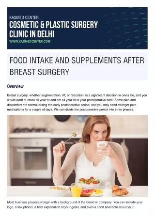 FOOD INTAKE AND SUPPLEMENTS AFTER BREAST SURGERY