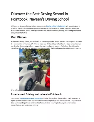 Discover the Best Driving School in Pointcook