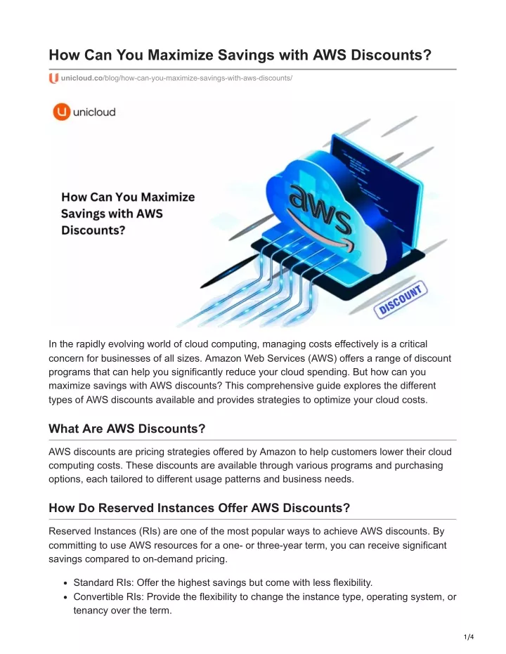 how can you maximize savings with aws discounts