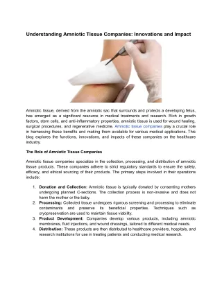 Understanding Amniotic Tissue Companies_ Innovations and Impact