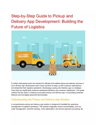 Step-by-Step Guide to Pickup and Delivery App Development_ Building the Future of Logistics