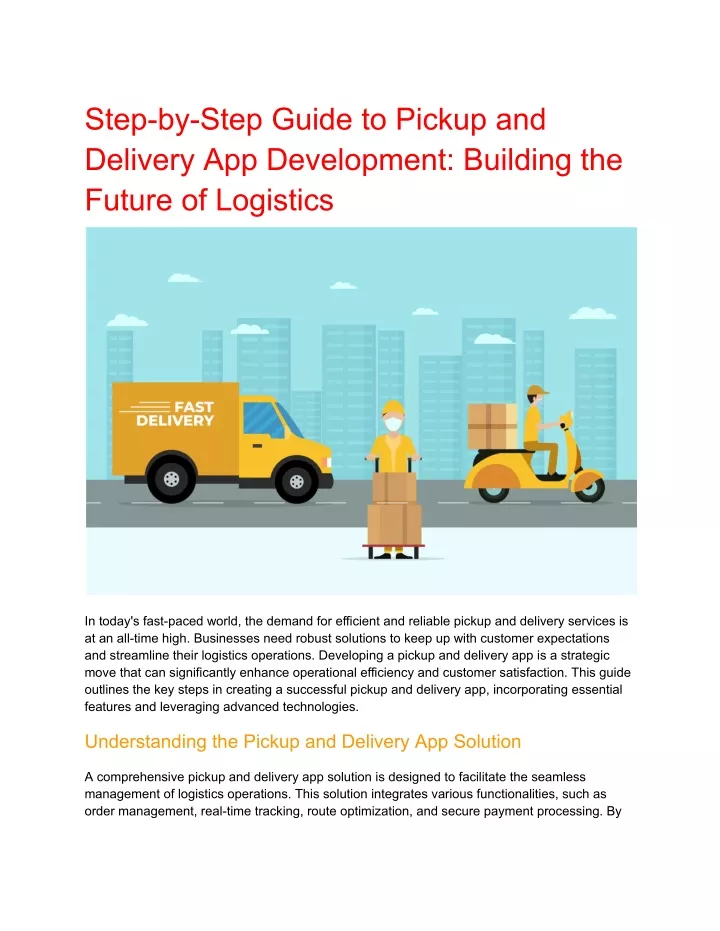 step by step guide to pickup and delivery