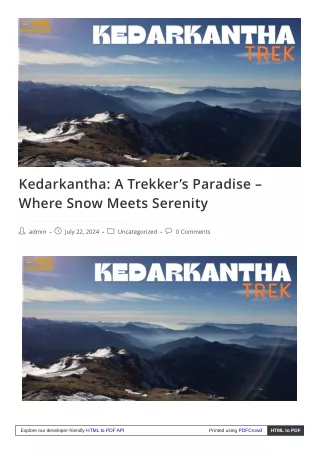 Kedarkantha Trek: Experience Winter Magic in Himalayas