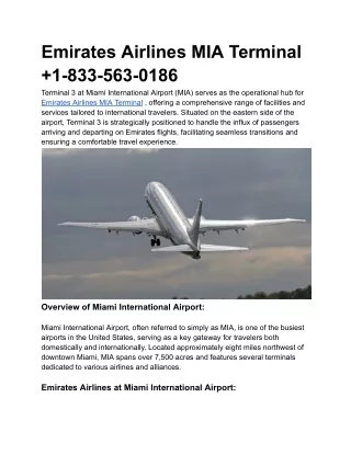 Emirates Airlines MIA Terminal 2