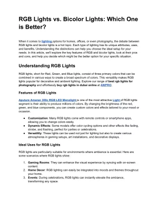 rgb lights vs bicolor lights which one is better