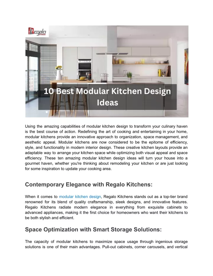 using the amazing capabilities of modular kitchen