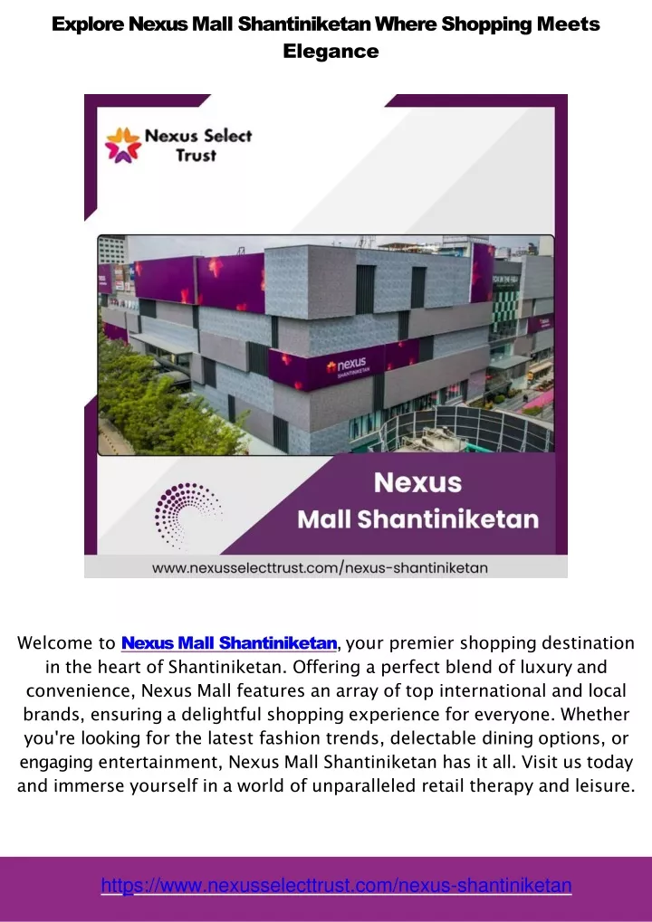 explore nexus mall shantiniketan where shopping