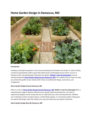 Home Garden Design in Damascus, MD