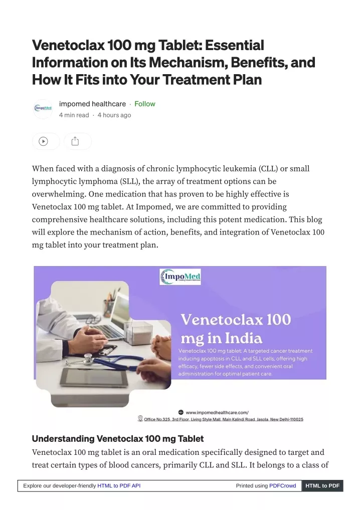 venetoclax 100 mg tablet essential information