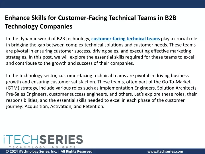 enhance skills for customer facing technical