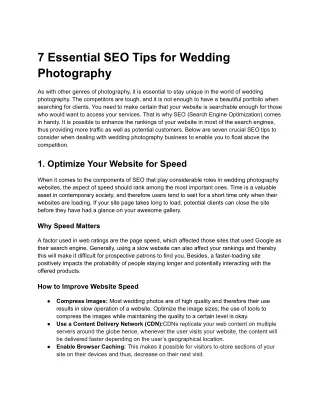7 Essential SEO Tips for Wedding Photography