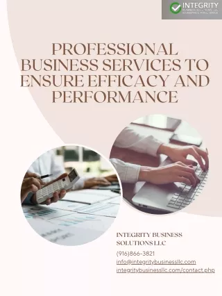professional business services to ensure efficacy