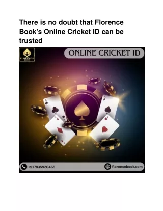 Florence Book Offers Reliable and Exciting Online Cricket ID for Placing your Bet