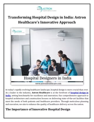 Transforming Hospital Design in India: Astron Healthcare's Innovative Approach