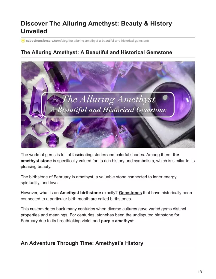 PPT - Discover The Alluring Amethyst Beauty amp History Unveiled ...