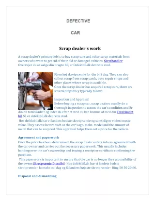 scrap dealer s work