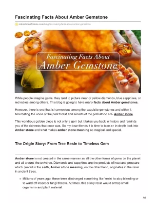 fascinating facts about amber gemstone