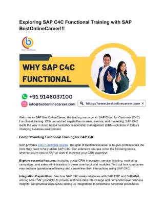 SAP C4C Functional Training