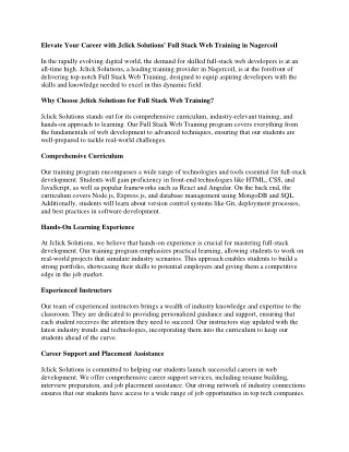 elevate your career with jclick solutions full