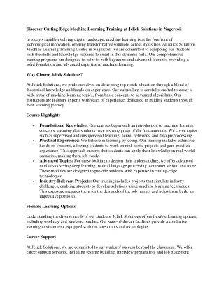 discover cutting edge machine learning training