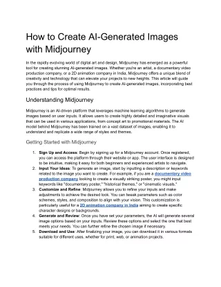 How to Create AI-Generated Images with Midjourney