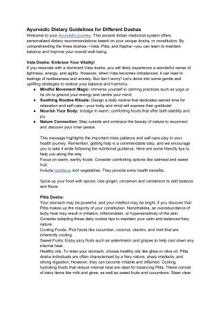 Ayurvedic Dietary Guidelines for Different Doshas (1)